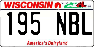 WI license plate 195NBL