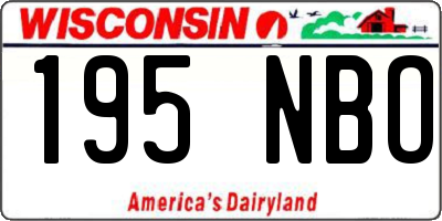 WI license plate 195NBO