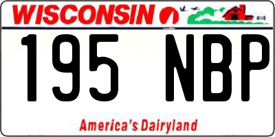 WI license plate 195NBP