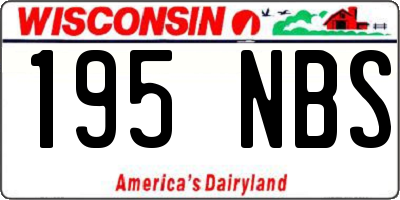 WI license plate 195NBS
