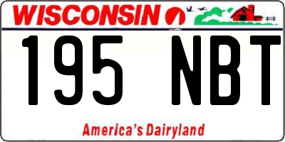 WI license plate 195NBT
