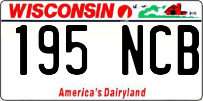 WI license plate 195NCB