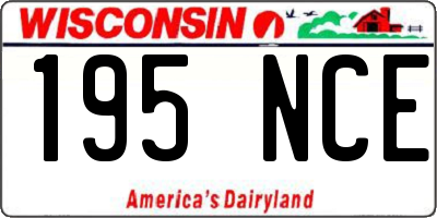 WI license plate 195NCE