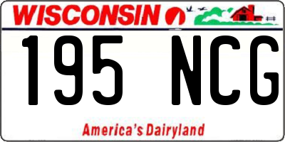 WI license plate 195NCG