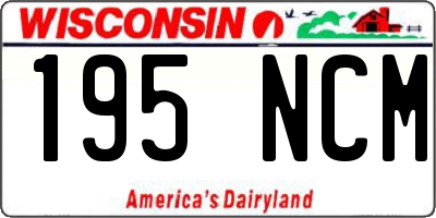 WI license plate 195NCM