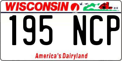 WI license plate 195NCP