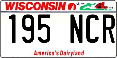 WI license plate 195NCR