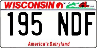 WI license plate 195NDF