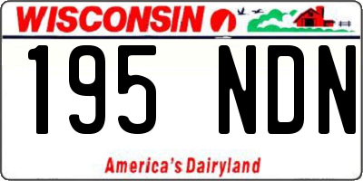 WI license plate 195NDN