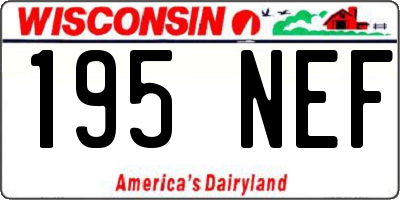 WI license plate 195NEF