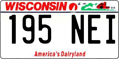 WI license plate 195NEI