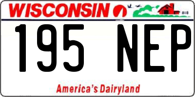 WI license plate 195NEP