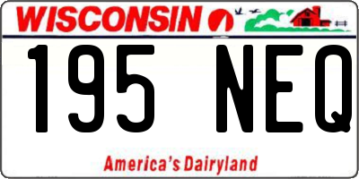 WI license plate 195NEQ