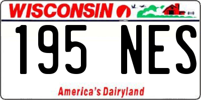WI license plate 195NES