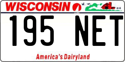WI license plate 195NET