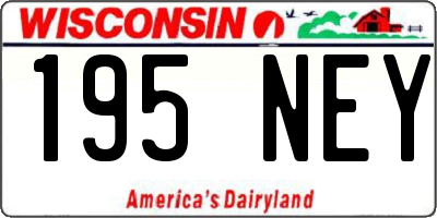 WI license plate 195NEY