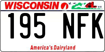 WI license plate 195NFK