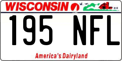 WI license plate 195NFL