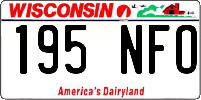 WI license plate 195NFO