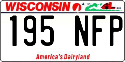 WI license plate 195NFP