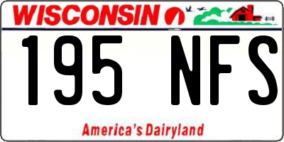 WI license plate 195NFS