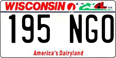 WI license plate 195NGO