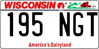 WI license plate 195NGT