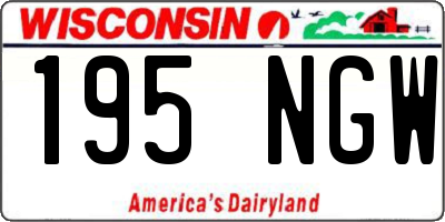 WI license plate 195NGW