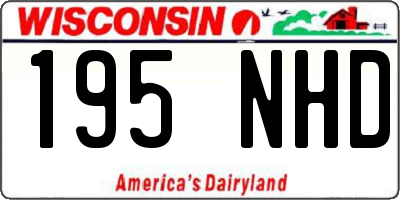 WI license plate 195NHD