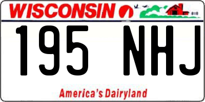 WI license plate 195NHJ