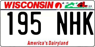WI license plate 195NHK