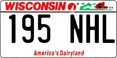 WI license plate 195NHL