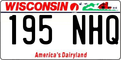 WI license plate 195NHQ