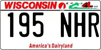 WI license plate 195NHR