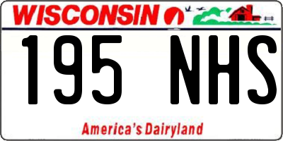 WI license plate 195NHS