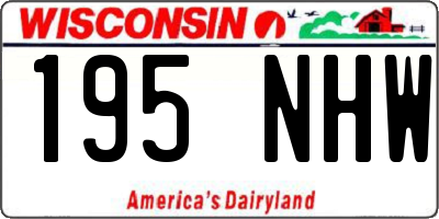 WI license plate 195NHW