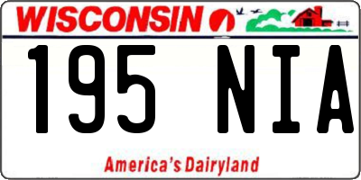 WI license plate 195NIA
