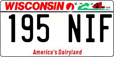 WI license plate 195NIF
