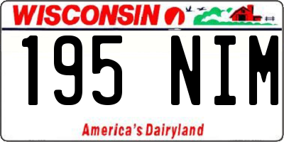 WI license plate 195NIM