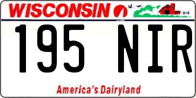 WI license plate 195NIR
