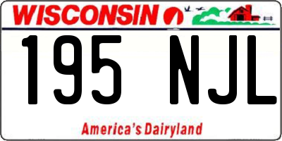 WI license plate 195NJL