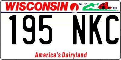 WI license plate 195NKC