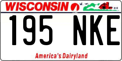 WI license plate 195NKE