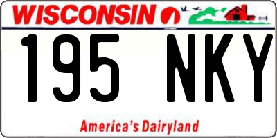 WI license plate 195NKY