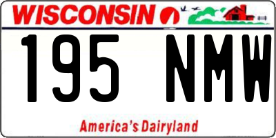 WI license plate 195NMW