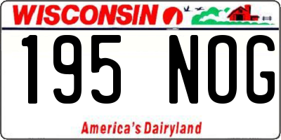 WI license plate 195NOG