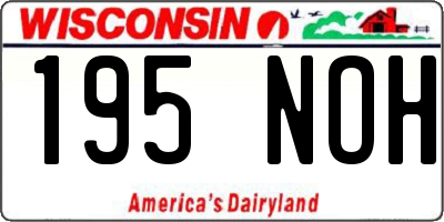 WI license plate 195NOH
