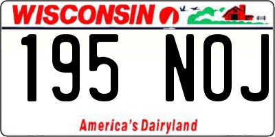 WI license plate 195NOJ