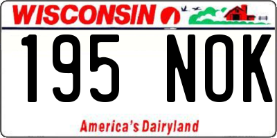 WI license plate 195NOK