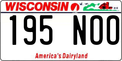 WI license plate 195NOO